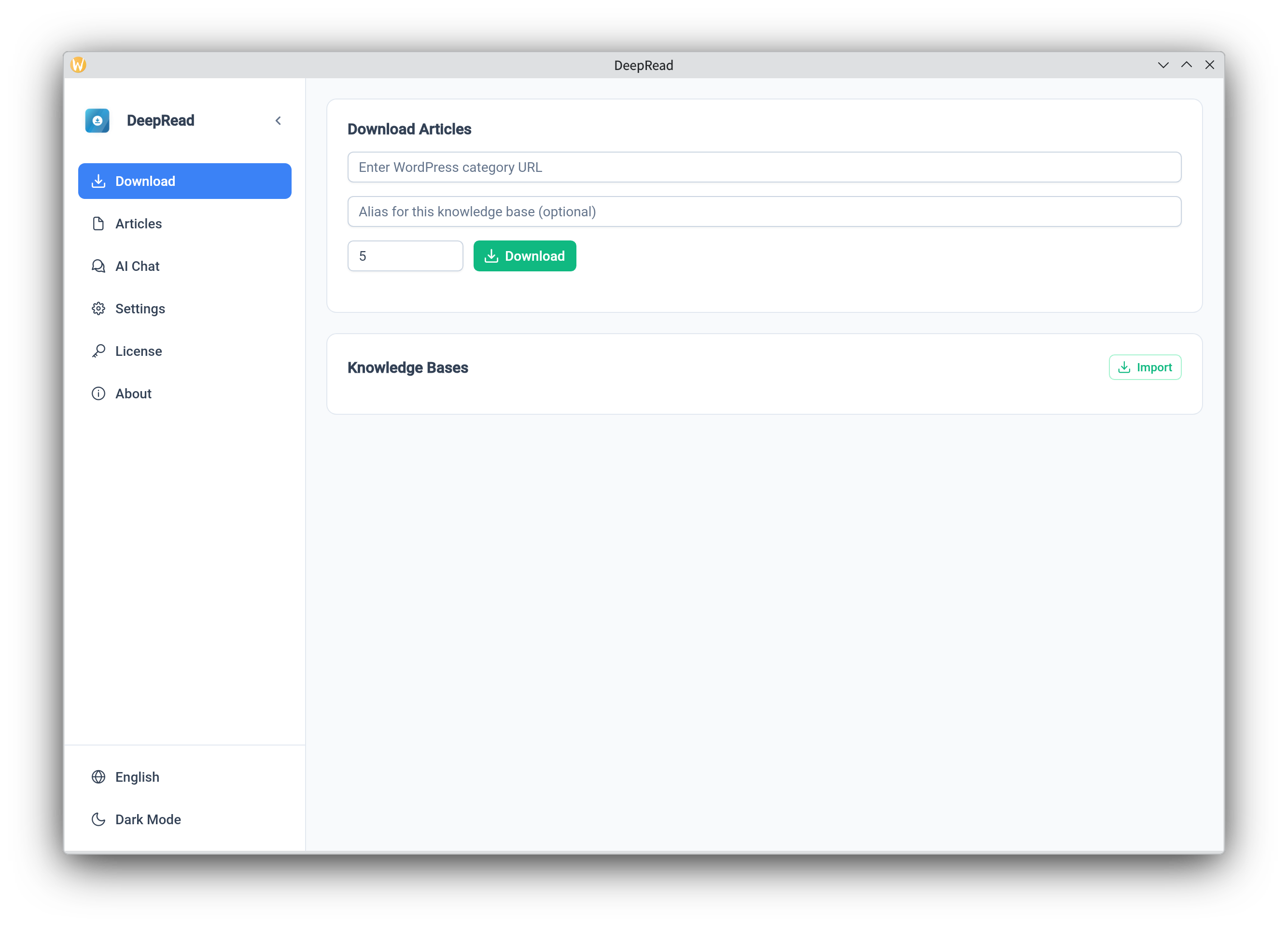 Download Center Interface
